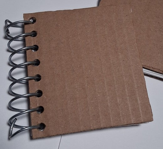 Handmade pocket-sized hardcover spiral bound notebook 3.5" x 4"
