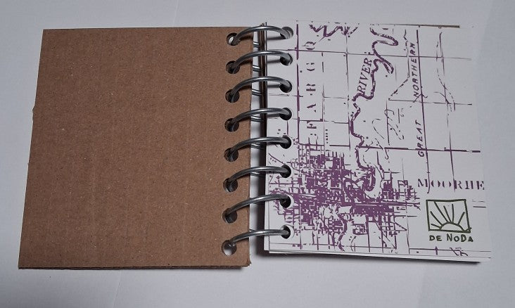 Handmade pocket-sized hardcover spiral bound notebook 3.5" x 4"