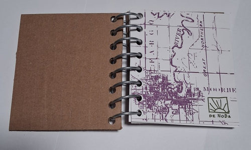 Handmade pocket-sized hardcover spiral bound notebook 3.5" x 4"